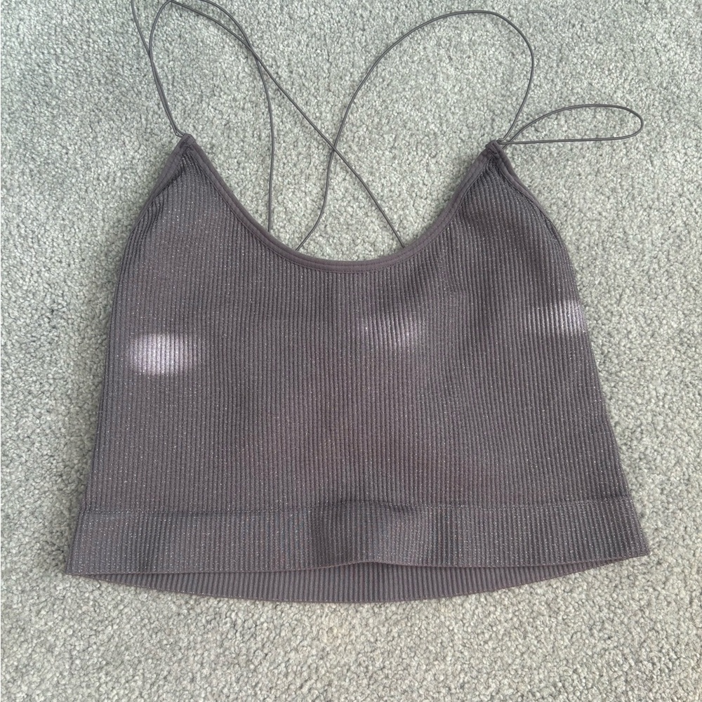 Urban Outfitters Charcoal Ribbed Camisole